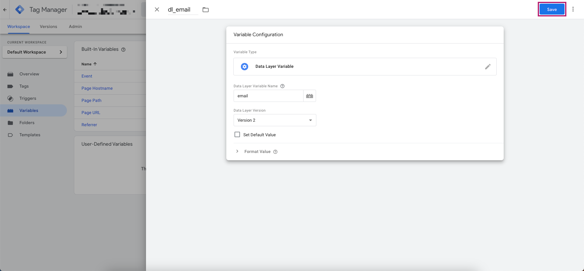 Variables in GTM