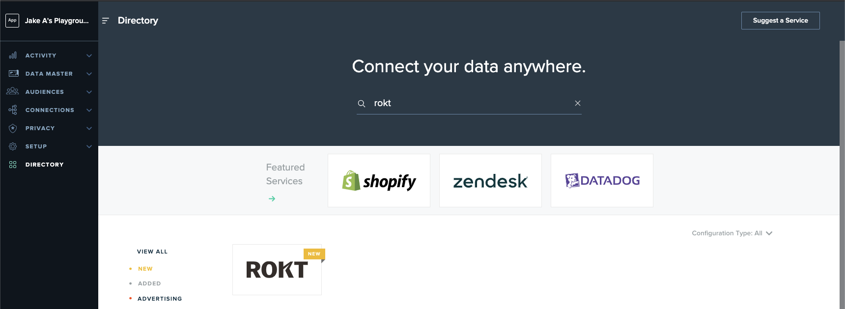 mParticle UI - trouver Rokt