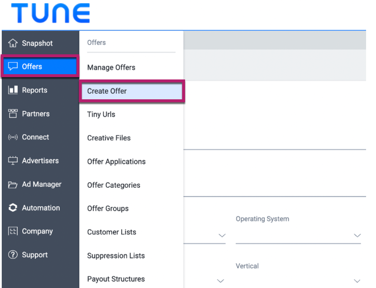 Tune create offer